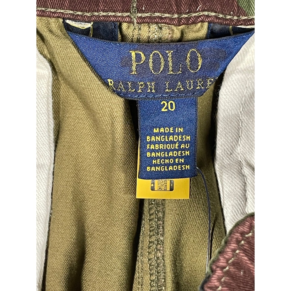 Polo Ralph Lauren Boys 20 Camouflage Cargo Pants Green Brown Brushstroke Camo - Picture 4 of 10